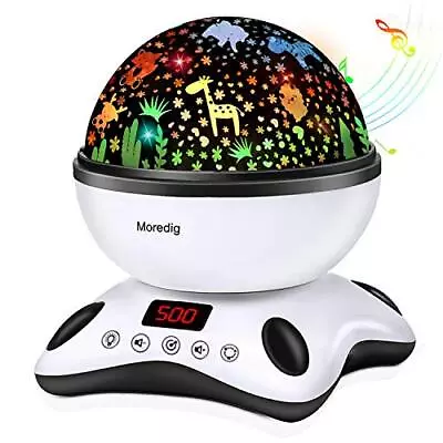 Baby Projector Night Light Kids Projector With 12 Music And Timer Black White • £31.38