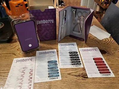 Jamberry Lot Nail Wraps NIB Mini Heater  Manicure Kit RETIRED WRAPS! • $39.38