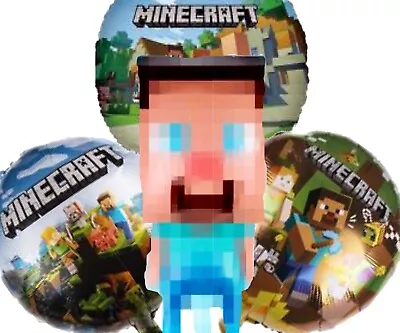 Set Of 4 Minecraft Birthday Party Balloons Perfect For Kids Parties! LARGE! • $9.99