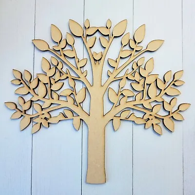Wooden MDF Laser Cut Tree Shape Blank Craft Family Wedding -Symmetrical 5 HEARTS • £2.95