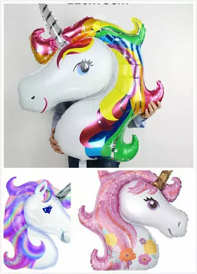 42  Giant Foil Unicorn Balloon Large Kids Birthday Party Helium & Air Decoration • £2.19