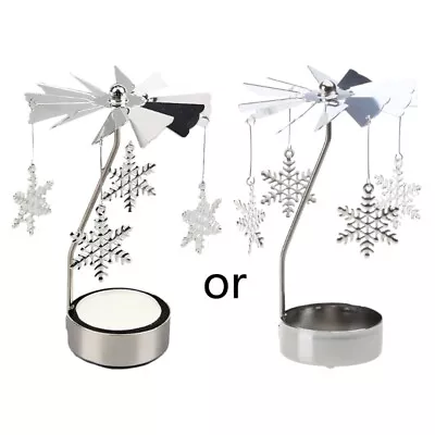 Metal Spinning Lights Holder Creative Rotating Candlestick Ornament • £7.34