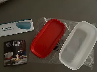 TUPPERWARE Microwave Pasta Spaghetti Cooker RED Container + Recipe Book 1.9L • $30