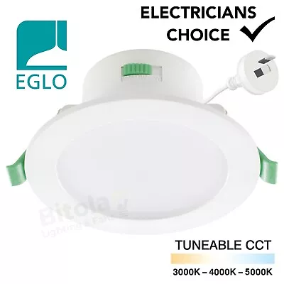 EGLO RIPPA 2 1100 LUMENS 9w LED DIMMABLE TRI-COLOUR DOWNLIGHT WHITE IP44 IC-4 • $14.95