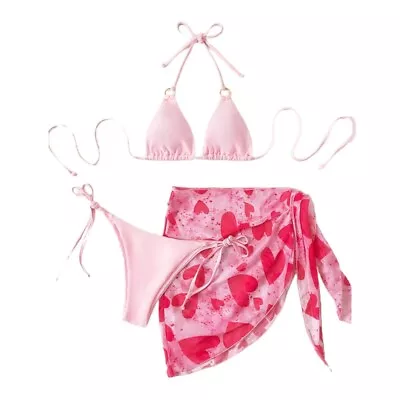 Ladies Adjustable Thong Pink Bikini Lace-up Bikini 3 Summer Bikini • $21.67