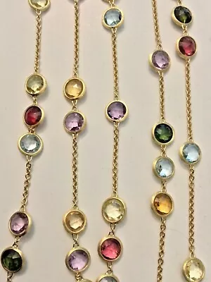 NEW! $5560 Marco Bicego Jaipur Multicolored 18K Gold Mix Gemstone 36” Necklace  • $4290