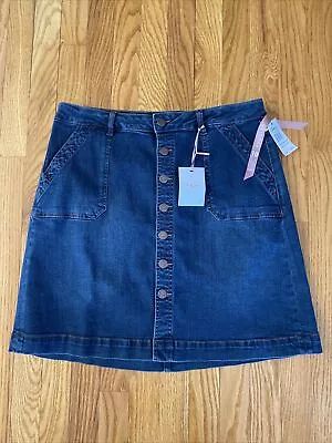 NWT Jag Jeans Florence Denim Button Front Stretch A-Line Skirt 10 • $29.50