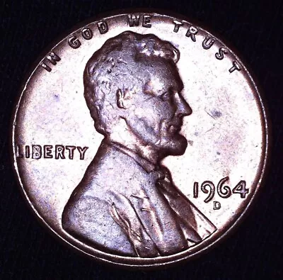 1964 D Penny With Blue Toning • $3