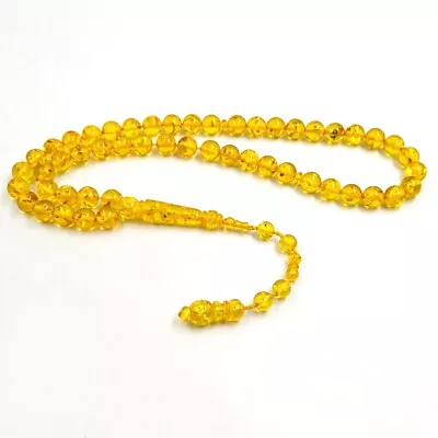 Tasbih Mistak Gold Resin Muslim Hhandmade Bracelet Rosary 33 Prayer Beads • $11.88