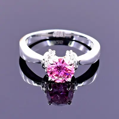 £0.80 • Buy Pink Diamond Solitaire Ring In 18k Gold Vermeil-Certified- 1.05 Ct-Great  Bling!