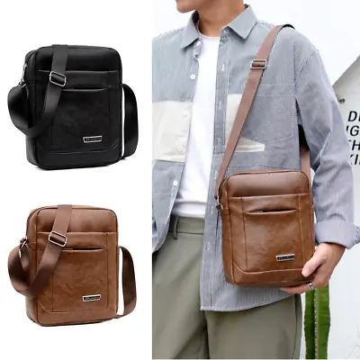 £7.99 • Buy Men's PU Leather Crossbody Bag Messenger Shoulder Bag Business Travel Purse Bag