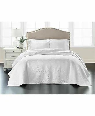 Martha Stewart Embroidered Bedspread Twin Size Color White New  • $69