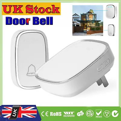 £12 • Buy Wireless Door Bell Doorbell Wall Plug-in Receivers Chime Remote 300M 36 Tunes UK