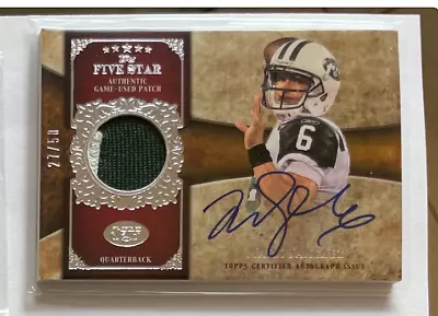 2011 Topps Five Star Mark Sanchez 2-color Patch Auto Card /50  Jets Usc • $32.99