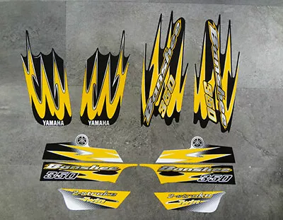 Yamaha Banshee Quad Stickers Graphics Decals 10pc Yellow /Black /Brush Silver • $45.99