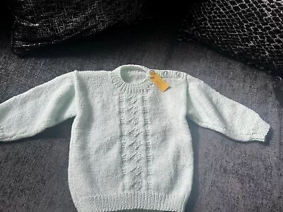 Homemade Child Knitted Jumper 1-2 Years Mint Green • £12