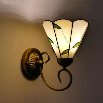 Tiffany Style Wall Light Stained Glass Wall Sconce Vintage Mirror Stair Decor • $54.90