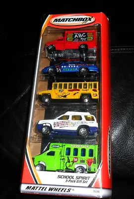 Rare Htf Matchbox 5 Car Gift Pack Set School Spirit Bus Police Truck  Suv  • $23