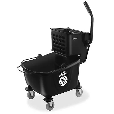 26 Quart Commercial Mop Bucket With Side Press Wringer Black • $59.99