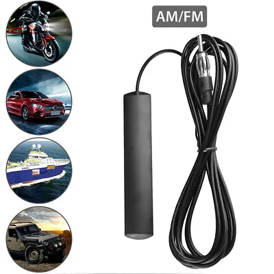 Car Black Antenna Internal Glass WindScreen Mount AM/FM Radio Amplified Aerial • £8.64