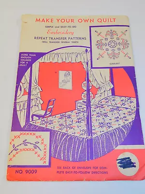 Vintage VOGART QUILT Embroidery Repeat Transfer PATTERN SUNBURST #9009 • $9.95