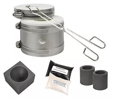 $158.95 • Buy Mini PRO Kiln Propane Furnace Melt Metals Graphite Mold Crucible Tongs Flux Set