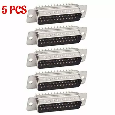 5 Pcs Pack DB25 25 Pin Male D-SUB Solder Cup Connector Adapter Plug Assembly • $8.95