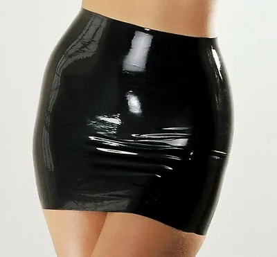 Black Womens Moulded Latex Rubber Mini Skirt 100% Natural Rubber Latex Skirt • $19.90