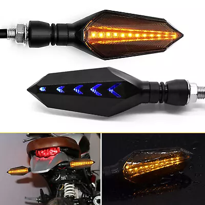 Pair M10 Arrow Motorcycle Flowing Turn Signal Light Blinker Indicator Universal • $11.69