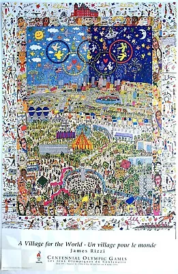 JAMES RIZZI - 1996 Atlanta Olympic Poster   A Village For The World   *ORIGINAL* • $125