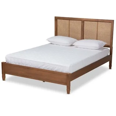 Baxton Studio Redmond Walnut Brown Finished Wood King Size Platform Bed • $573.99