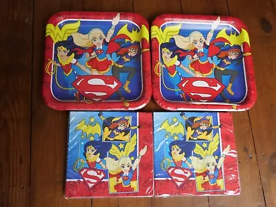 DC Super Hero Girls Party Plates And Napkin Set Wonder / Super / Bat Girl • £5.99