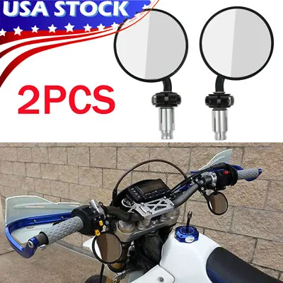 7/8  Motorcycle Round Bar End Side Mirrors For Honda Yamaha Kawasaki Suzuki US • $13.55