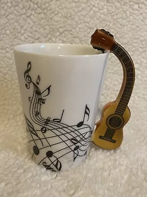 Collectible 4 Inch Coffee Cup With Musical Notes And Guitar Handle • $5.50