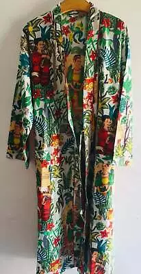 Indian Frida Kahlo Free Size Cotton Ethnic Maxi Women Nightwear Kimono Dress Art • $22.07