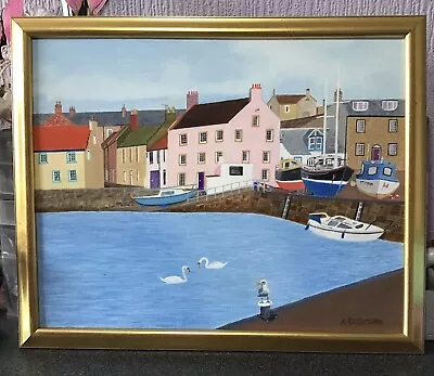 A Oil Painting Of A Harbour Scene • £125