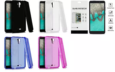 For Wiko Life C210A Slim TPU Flexible Skin Case Phone Cover + Tempered Glass • $9.98