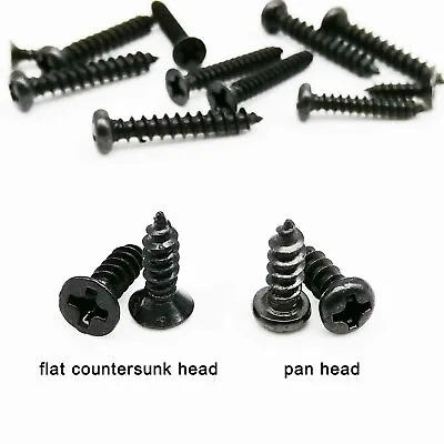 100pc M1-M3.5 Black Mini Micro Cross Phillips Round Head Self Tapping Wood Screw • £2.15