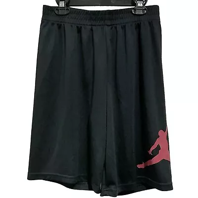 NIKE Jordan Basketball Shorts Black Jump Man Logo Polyester Size XL 13-15 Yrs • $14.79