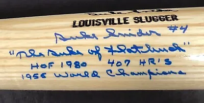 Duke Snider Signed Baseball Bat Player HB Model Dodger Autograph HOF 5 STATS JSA • $999.99