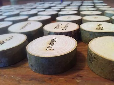 £1 • Buy Place Slice Rustic Wooden Rounds Personalised Wedding Favours Pieces Name Log Uk