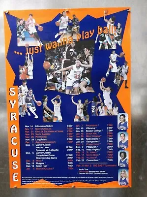 $24.99 • Buy 1998 SYRACUSE ORANGEWOMEN Basketball Team Schedule Poster 18 X 26
