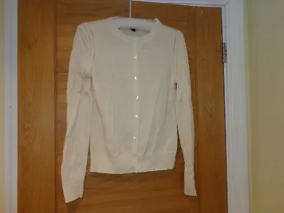 Banana Republic Cream Ivory 100% Merino Wool Long Sleeved Cardigan Size S • £5