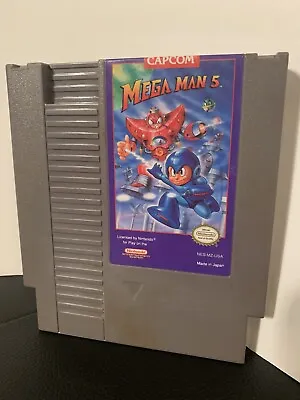 Mega Man 5 NES Nintendo Authentic Game Cartridge Only Cleaned Tested Works RARE! • $212.49