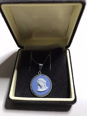 £21 • Buy Vintage Wedwood Pendant Jasperware Silver Mount Hallmarket Necklace With Chain