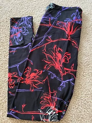 Lularoe New Release 2019 OS Tropical Leaves Floral Aztec Print Leggings NWOT #87 • $20