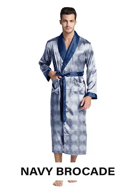 Mens Silk Satin Robe - Brocade - Famous Maker  • $19.99