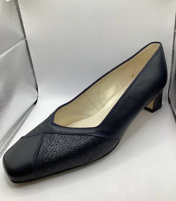 £29.99 • Buy Equity Womens Ladies Navy Leather Mid Heel Party Court Shoes Size UK 6.5 Used