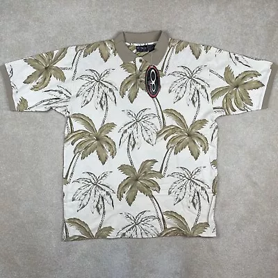 OP Polo Shirt Mens Large Hawaiian Print Vintage Surfer Ocean Pacific Sport NWT • $24.50