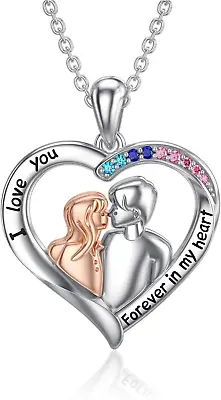 925 Sterling Silver Love Heart Necklace - 'I Love You Forever In My Heart' Penda • $15.99